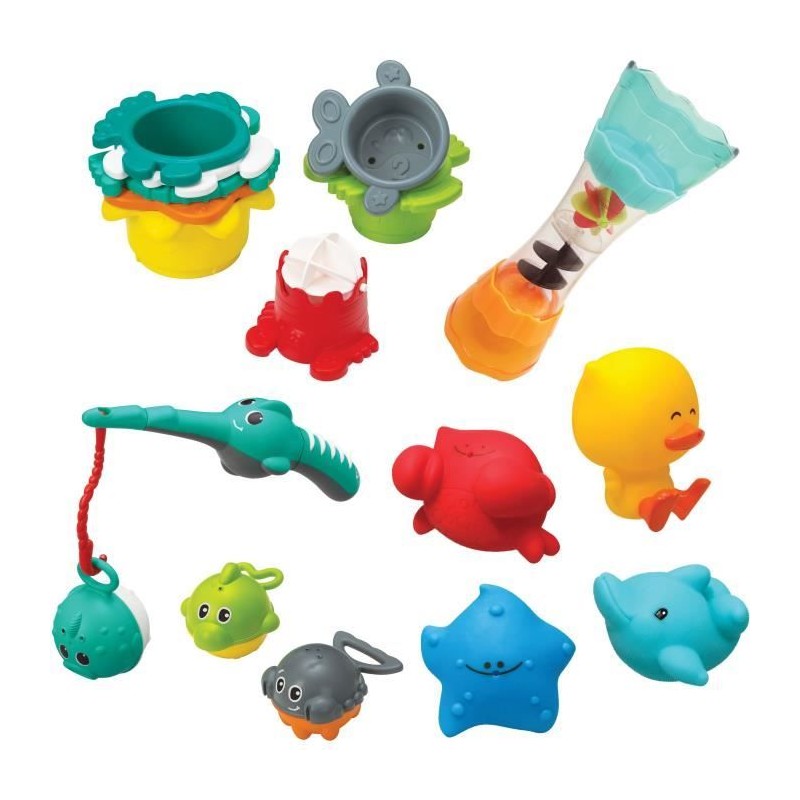 Coffret de bain INFANTINO - 17 pcs - Gobelets, aspergeurs, peche a la Coffret de bain INFANTINO - 17 pcs - Gobelets, aspergeurs, peche a la