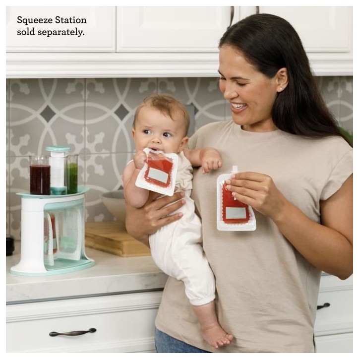 Gourdes réutilisables - INFANTINO - Pack 25 - 100 g - Compatibles Squeeze Station - Sans BPA, PVC ni phtalates Gourdes réutilisables - INFANTINO - Pack 25 - 100 g - Compatibles Squeeze Station - Sans BPA, PVC ni phtalates