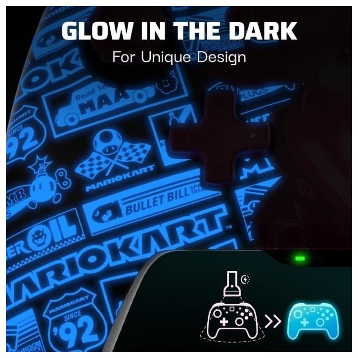 Manette filaire - PDP - Super Mario Rematch - Nintendo Switch - Câble 3 m - Glow Grand Prix Peach