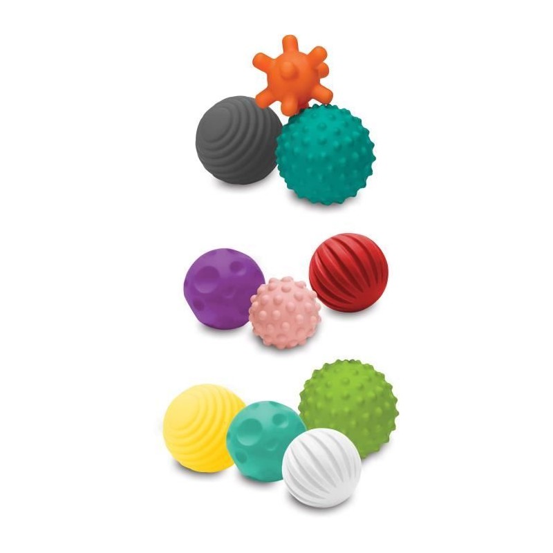 INFANTINO Set de 10 balles sensorielles multicolores INFANTINO Set de 10 balles sensorielles multicolores