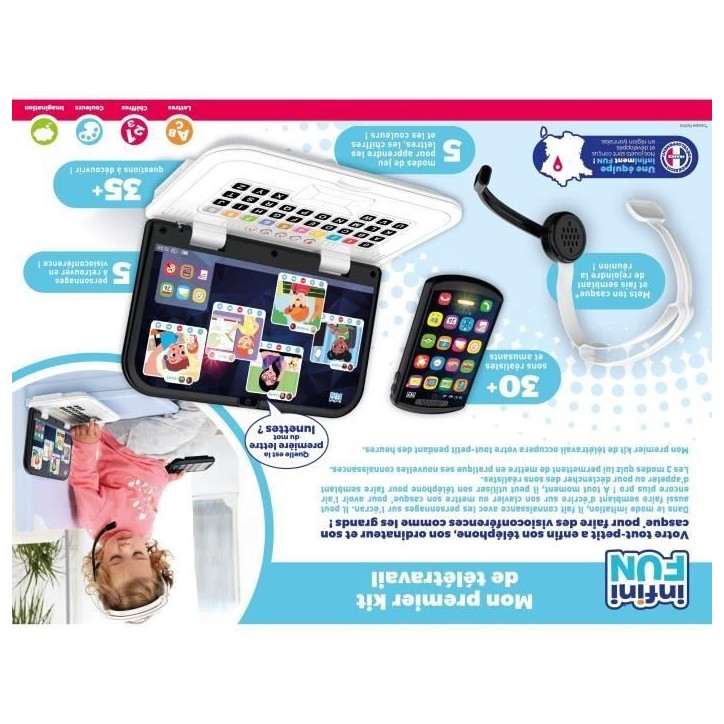 Kit Télétravail - KD - Mon Premier Kit de Télétravail - Effets lumineux et sons réalistes des 18 mois Kit Télétravail - KD - Mon Premier Kit de Télétravail - Effets lumineux et sons réalistes des 18 mois
