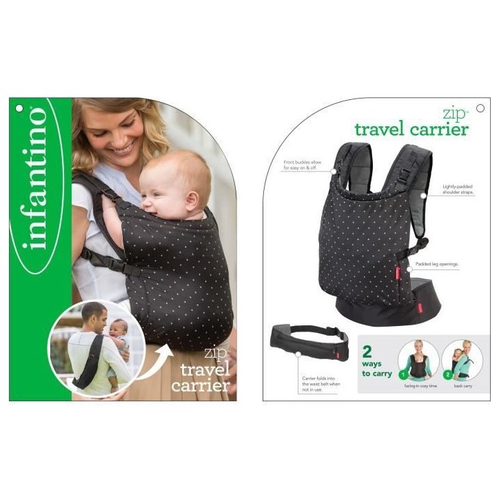 INFANTINO Porte-Bébé Banane Zip Travel INFANTINO Porte-Bébé Banane Zip Travel