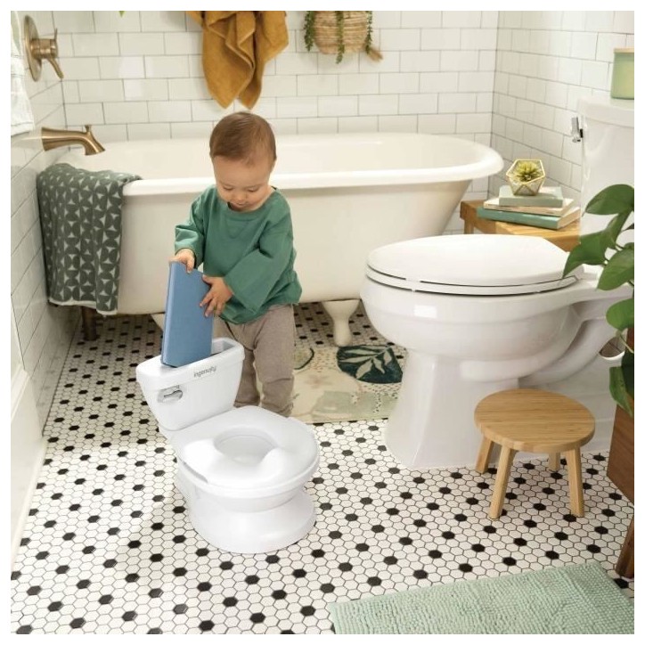 INGENUITY Mini Toilette enfant avec Réducteur de Toilette inclus, Chasse d'eau musicale et rangement lingette intégré blanc INGENUITY Mini Toilette enfant avec Réducteur de Toilette inclus, Chasse d'eau musicale et rangement lingette intégré blanc