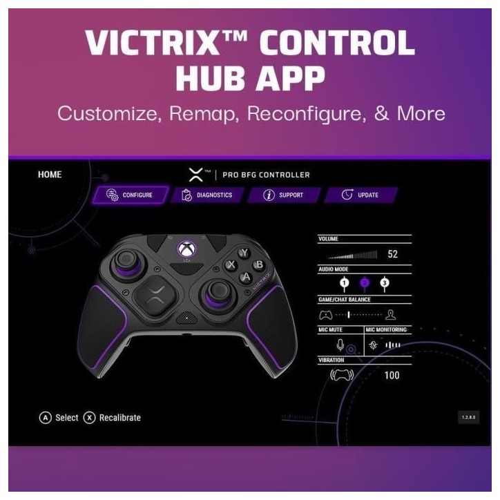 Manette sans fil PDP Victrix Pro BFG - PC, Xbox One et Series X|S - Noir