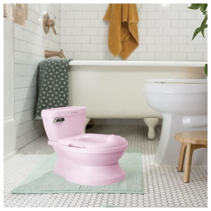 INGENUITY Mini Toilette fille avec Réducteur de Toilette enfant inclus, Chasse d'eau musicale