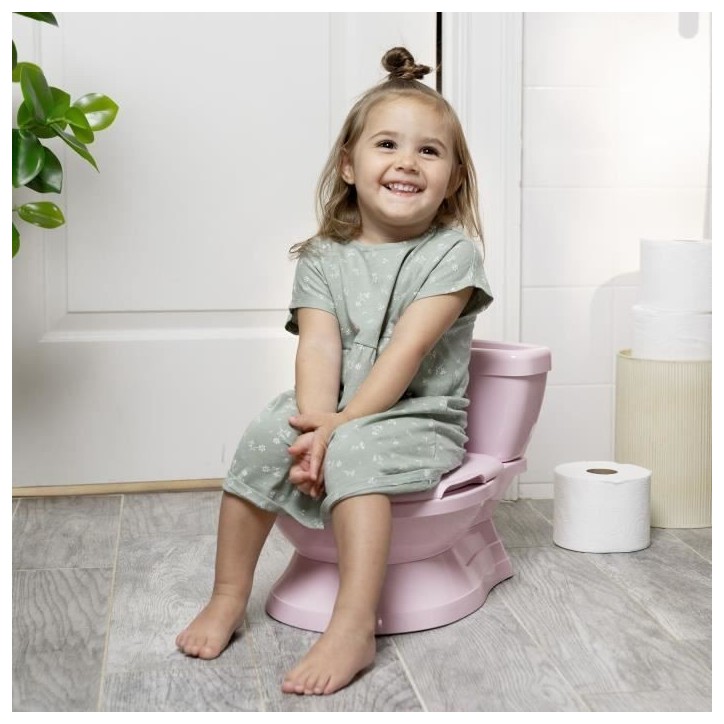 INGENUITY Mini Toilette fille avec Réducteur de Toilette enfant inclus, Chasse d'eau musicale