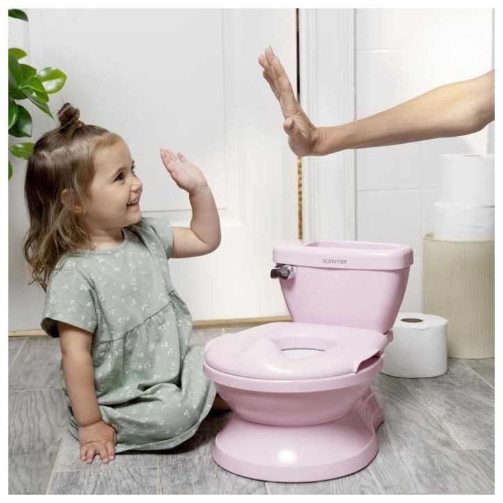 INGENUITY Mini Toilette fille avec Réducteur de Toilette enfant inclus, Chasse d'eau musicale