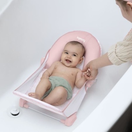 INGENUITY Transat de bain pour bébé fille pliable rose