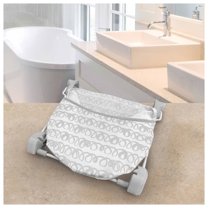 INGENUITY Transat de bain pour bébé pliable gris