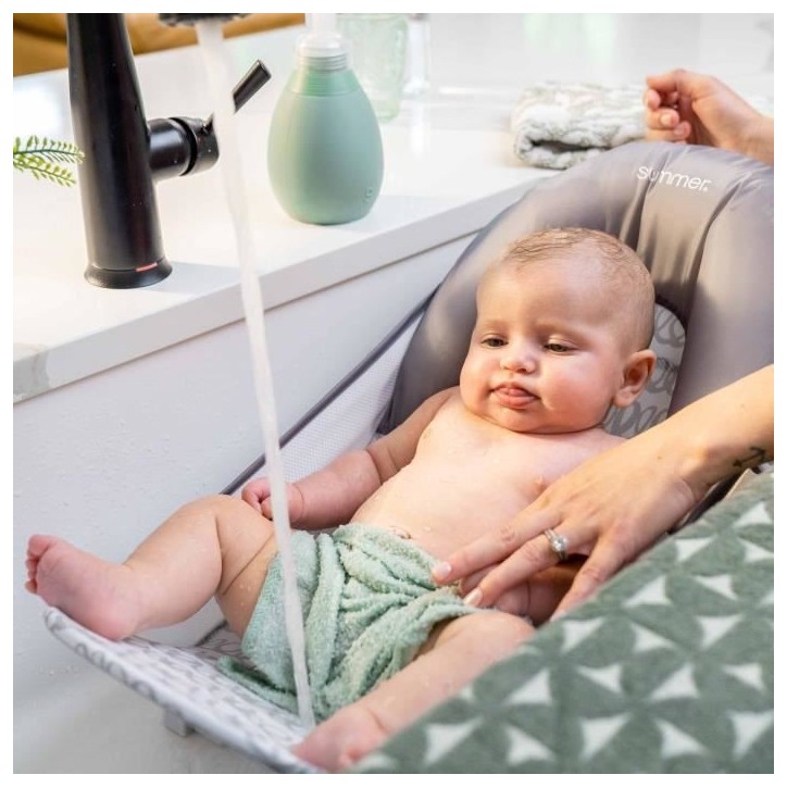 INGENUITY Transat de bain pour bébé pliable gris