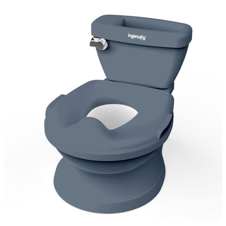 INGENUITY Mini Toilette enfant avec Réducteur de Toilette inclus, Chasse d'eau musicale et rangement lingette intégré Bleu INGENUITY Mini Toilette enfant avec Réducteur de Toilette inclus, Chasse d'eau musicale et rangement lingette intégré Bleu