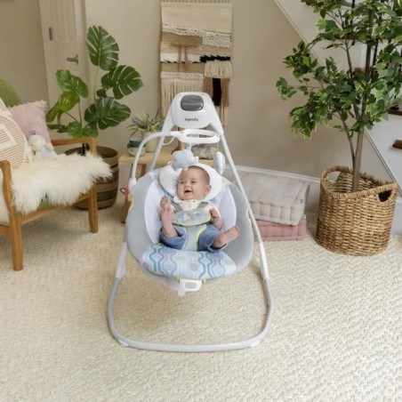 INGENUITY Balancelle transat bébé électrique pivotante 180° – Everston, 6 vitesses, Cadeau Noel bébé