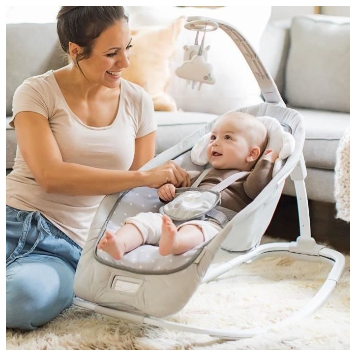 INGENUITY Transat pour bébé bascule évolutif pliable - Petit Mouton - Position fixe ou bascule,Cadeau Noel bébé INGENUITY Transat pour bébé bascule évolutif pliable - Petit Mouton - Position fixe ou bascule,Cadeau Noel bébé