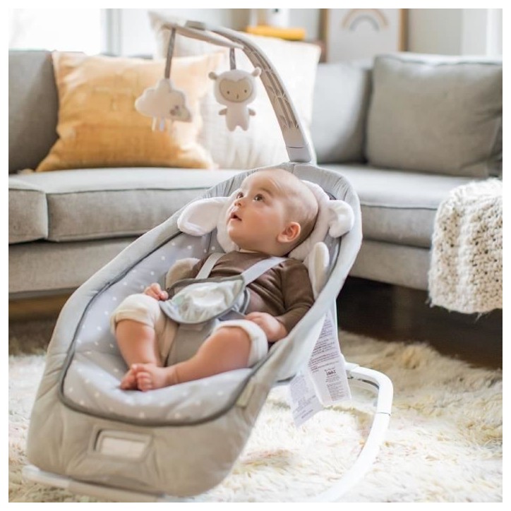 INGENUITY Transat pour bébé bascule évolutif pliable - Petit Mouton - Position fixe ou bascule,Cadeau Noel bébé INGENUITY Transat pour bébé bascule évolutif pliable - Petit Mouton - Position fixe ou bascule,Cadeau Noel bébé