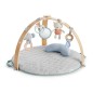 INGENUITY Tapis d'éveil réversible bébé évolutif - Loamy™ - pliable, arche de jeu en bois amovible, 5 jouets,Cadeau Noel