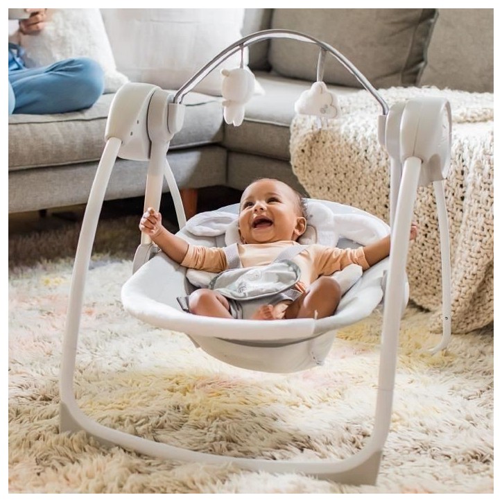 INGENUITY Transat pour bébé Balancelle électrique pliable - Petit Mouton - Arche et jouets amovible, Cadeau Noel bébé INGENUITY Transat pour bébé Balancelle électrique pliable - Petit Mouton - Arche et jouets amovible, Cadeau Noel bébé