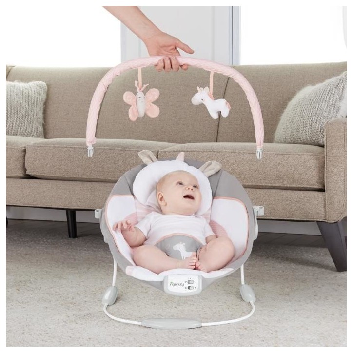 INGENUITY Transat pour bébé - Flora - Arche avec jouets d'éveil amovible, 8 Mélodies, Vibrations apaisantes, Cadeau Noel bé INGENUITY Transat pour bébé - Flora - Arche avec jouets d'éveil amovible, 8 Mélodies, Vibrations apaisantes, Cadeau Noel bé