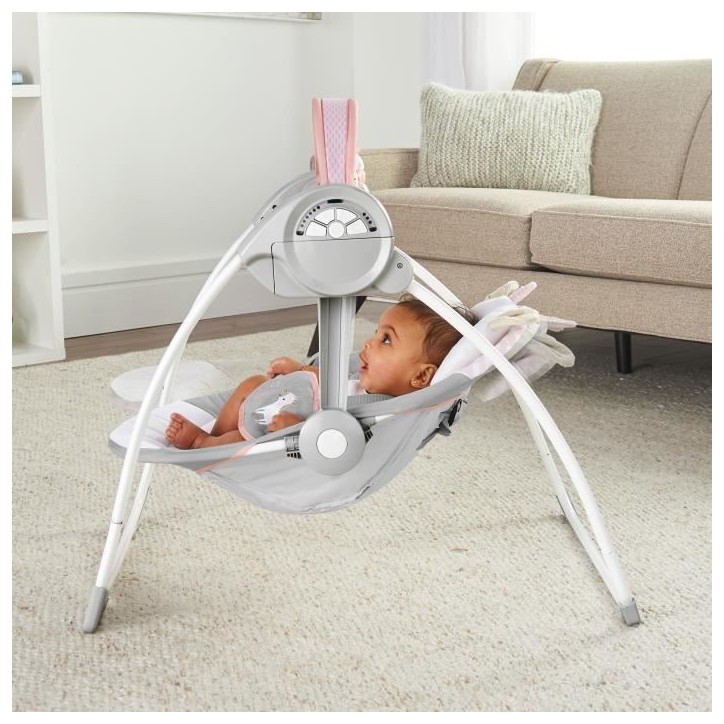 INGENUITY Transat pour bébé balancelle électrique pliable - Flora - Arche, Cadeau Noel bébé, réglages balancement, minuter INGENUITY Transat pour bébé balancelle électrique pliable - Flora - Arche, Cadeau Noel bébé, réglages balancement, minuter