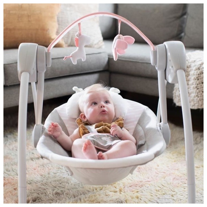 INGENUITY Transat pour bébé balancelle électrique pliable - Flora - Arche, Cadeau Noel bébé, réglages balancement, minuter INGENUITY Transat pour bébé balancelle électrique pliable - Flora - Arche, Cadeau Noel bébé, réglages balancement, minuter
