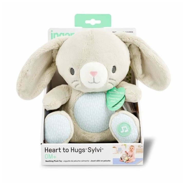 INGENUITY Doudou bébé lapin Sylvi, peluche, mélodies et vibrations apaisantes, lumineux, cadeau noel bébé INGENUITY Doudou bébé lapin Sylvi, peluche, mélodies et vibrations apaisantes, lumineux, cadeau noel bébé