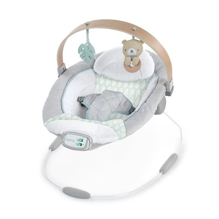 INGENUITY Transat bébé Nate l'Ourson avec arche d'éveil en bois, Cadeau Noel bébé INGENUITY Transat bébé Nate l'Ourson avec arche d'éveil en bois, Cadeau Noel bébé