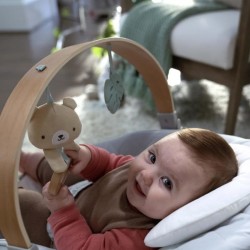 INGENUITY Transat bébé Nate l'Ourson avec arche d'éveil en bois, Ca