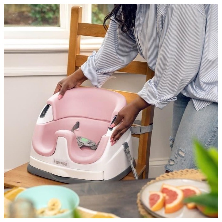 INGENUITY Réhausseur de chaise bébé enfant de 6 mois a 3 ans, Base 2 en 1 Pivoine, plateau amovible, rangement et nettoyage f INGENUITY Réhausseur de chaise bébé enfant de 6 mois a 3 ans, Base 2 en 1 Pivoine, plateau amovible, rangement et nettoyage f