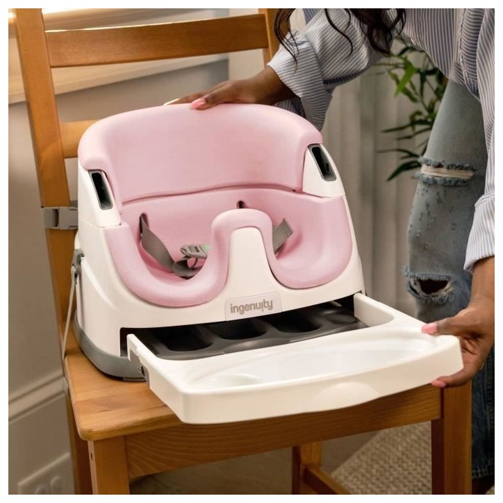 INGENUITY Réhausseur de chaise bébé enfant de 6 mois a 3 ans, Base 2 en 1 Pivoine, plateau amovible, rangement et nettoyage f INGENUITY Réhausseur de chaise bébé enfant de 6 mois a 3 ans, Base 2 en 1 Pivoine, plateau amovible, rangement et nettoyage f