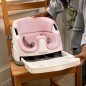 INGENUITY Réhausseur de chaise bébé enfant de 6 mois a 3 ans, Base 2 en 1 Pivoine, plateau amovible, rangement et nettoyage f