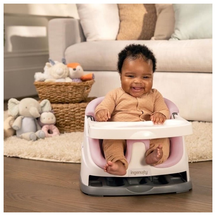 INGENUITY Réhausseur de chaise bébé enfant de 6 mois a 3 ans, Base 2 en 1 Pivoine, plateau amovible, rangement et nettoyage f INGENUITY Réhausseur de chaise bébé enfant de 6 mois a 3 ans, Base 2 en 1 Pivoine, plateau amovible, rangement et nettoyage f