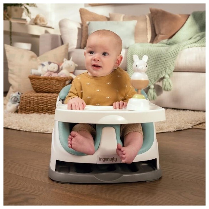 INGENUITY Réhausseur de chaise bébé enfant de 6 mois a 3 ans, Base 2 en 1 Brume, Cadeau Noel bébé INGENUITY Réhausseur de chaise bébé enfant de 6 mois a 3 ans, Base 2 en 1 Brume, Cadeau Noel bébé