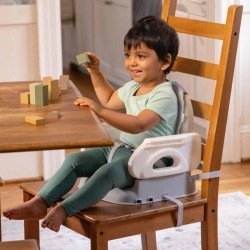 INGENUITY Rehausseur de chaise deluxe pliable gris, nomade avec tablet