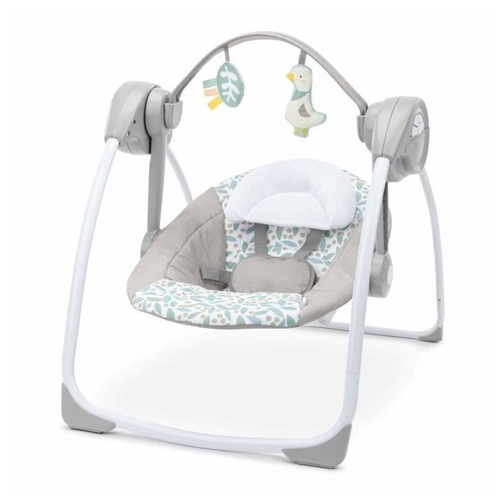 INGENUITY Transat bébé balancelle électrique pliable EndlessBloom, arche jouets, réglages balancement, minuterie, inclinaiso