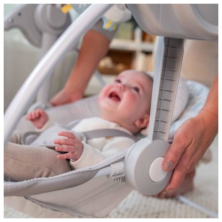 INGENUITY Transat bébé balancelle électrique pliable EndlessBloom, arche jouets, réglages balancement, minuterie, inclinaiso