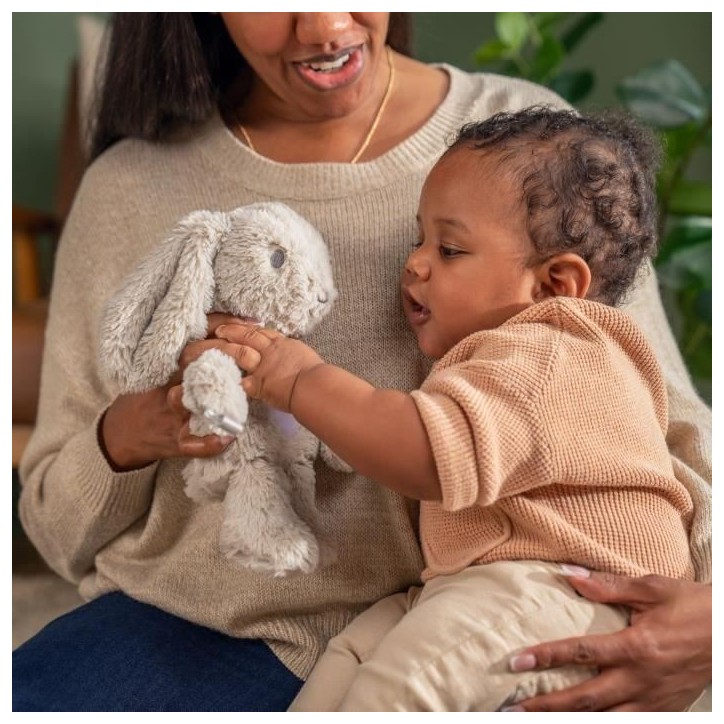 INGENUITY Veilleuse bébé, Doudou lapin, cadeau Noël, peluche Sylvie, réponds au pleurs de bébé, musicale, lumineux, attach INGENUITY Veilleuse bébé, Doudou lapin, cadeau Noël, peluche Sylvie, réponds au pleurs de bébé, musicale, lumineux, attach
