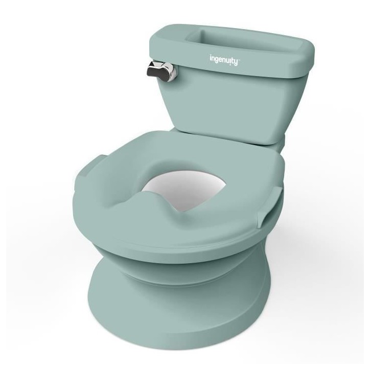 INGENUITY Mini Toilette enfant avec Réducteur de Toilette inclus, Chasse d'eau musicale et rangement lingette intégré Vert INGENUITY Mini Toilette enfant avec Réducteur de Toilette inclus, Chasse d'eau musicale et rangement lingette intégré Vert