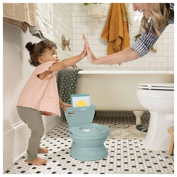 INGENUITY Mini Toilette enfant avec Réducteur de Toilette inclus, Chasse d'eau musicale et rangement lingette intégré Vert INGENUITY Mini Toilette enfant avec Réducteur de Toilette inclus, Chasse d'eau musicale et rangement lingette intégré Vert