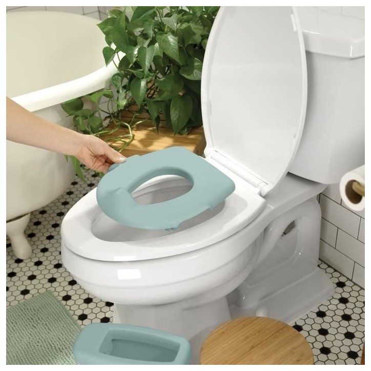 INGENUITY Mini Toilette enfant avec Réducteur de Toilette inclus, Chasse d'eau musicale et rangement lingette intégré Vert INGENUITY Mini Toilette enfant avec Réducteur de Toilette inclus, Chasse d'eau musicale et rangement lingette intégré Vert