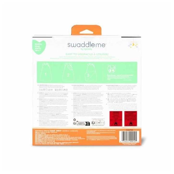 INGENUITY, Gigoteuse d'Emmaillotage, sac de couchage Pluie d'étoiles, TOG 2. 5 évolutive de 3 a 18 mois certifié oeko-Tex INGENUITY, Gigoteuse d'Emmaillotage, sac de couchage Pluie d'étoiles, TOG 2. 5 évolutive de 3 a 18 mois certifié oeko-Tex