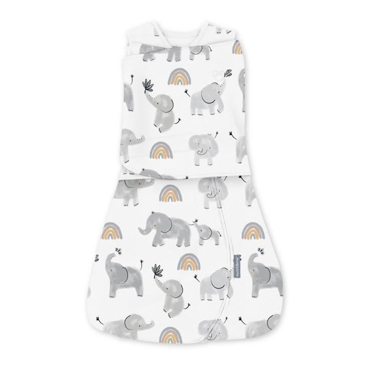 INGENUITY, Gigoteuse d'Emmaillotage, sac de couchage éléphant, pour mi-saison TOG 1. évolutive de 3 a 6 mois certifié oeko-T INGENUITY, Gigoteuse d'Emmaillotage, sac de couchage éléphant, pour mi-saison TOG 1. évolutive de 3 a 6 mois certifié oeko-T