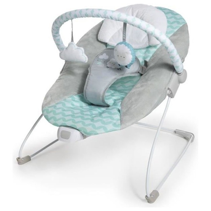 INGENUITY Transat bébé Nuages, Vibrations apaisantes, Arche d'éveil avec 2 peluches, Cale tete amovible, Cadeau Noel bébé INGENUITY Transat bébé Nuages, Vibrations apaisantes, Arche d'éveil avec 2 peluches, Cale tete amovible, Cadeau Noel bébé