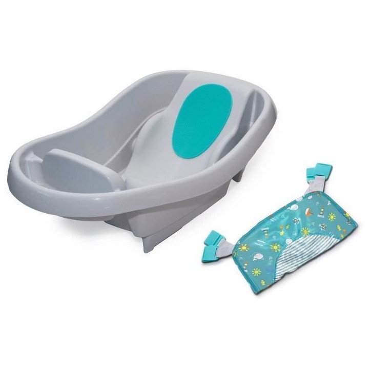 INGENUITY Baignoire bébé évolutive, grand confort, extra-large avec transat bébé hamac en tissu doux, jusqu'a 24 mois INGENUITY Baignoire bébé évolutive, grand confort, extra-large avec transat bébé hamac en tissu doux, jusqu'a 24 mois