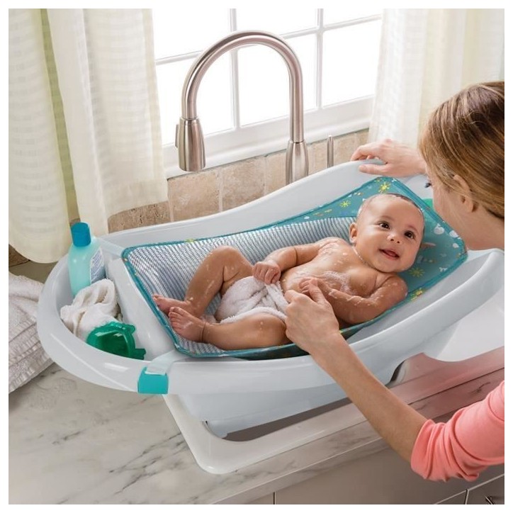 INGENUITY Baignoire bébé évolutive, grand confort, extra-large avec transat bébé hamac en tissu doux, jusqu'a 24 mois INGENUITY Baignoire bébé évolutive, grand confort, extra-large avec transat bébé hamac en tissu doux, jusqu'a 24 mois