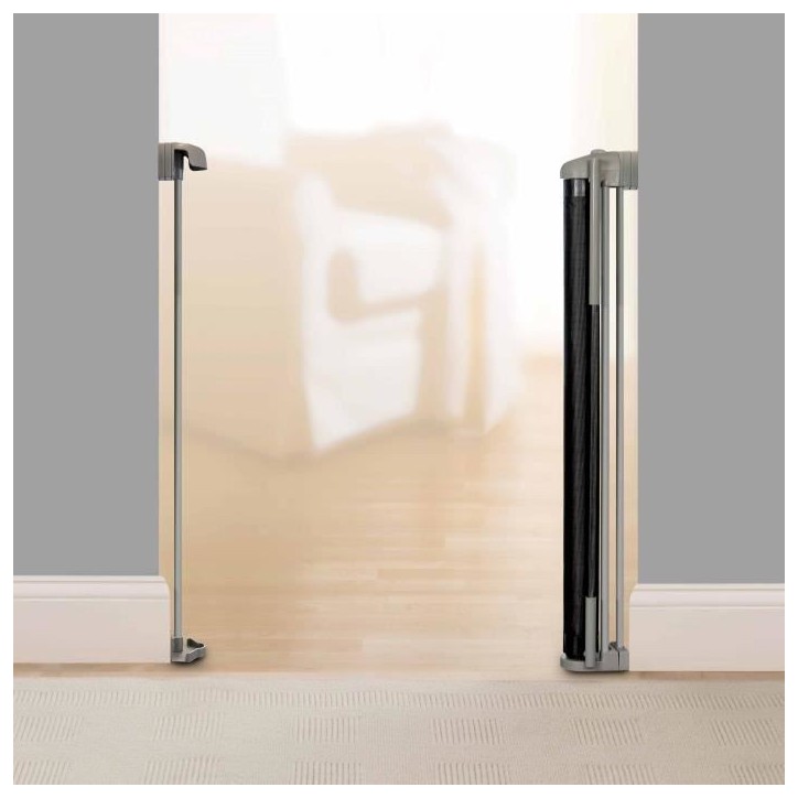 INGENUITY Barriere de sécurité enfant jusqu'a 136cm, Retractable, Auto Lock Easy Close, escalier, chien, animaux,facile a inst INGENUITY Barriere de sécurité enfant jusqu'a 136cm, Retractable, Auto Lock Easy Close, escalier, chien, animaux,facile a inst
