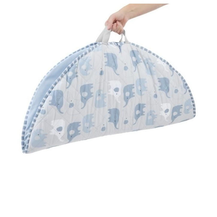 INGENUITY Tapis d'éveil bébé pliable Cosy Spot Elephant,coussin reversible, arche de jeux en bois, mirroir et jouets sensorie INGENUITY Tapis d'éveil bébé pliable Cosy Spot Elephant,coussin reversible, arche de jeux en bois, mirroir et jouets sensorie