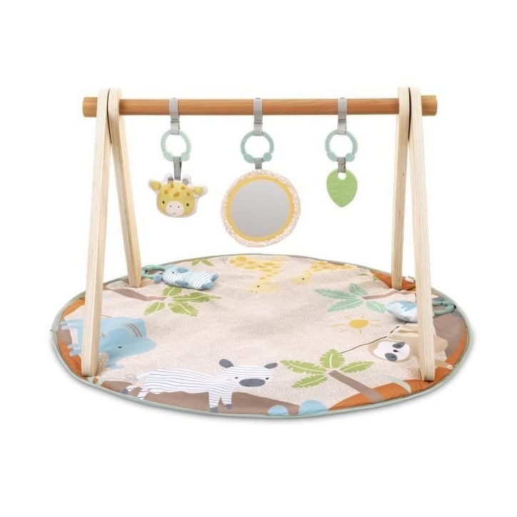 INGENUITY Tapis d'éveil bébé pliable WonderWood, rond avec arche de jeux en bois, mirroir et jouets bébé INGENUITY Tapis d'éveil bébé pliable WonderWood, rond avec arche de jeux en bois, mirroir et jouets bébé