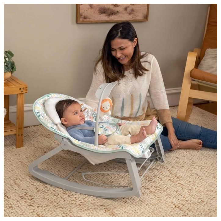 INGENUITY Transat bébé bascule évolutif 3-en-1 Keep Cozy -Tropical Rainbow- 3 Positions: arche avec jouets amovible, jusqu'a INGENUITY Transat bébé bascule évolutif 3-en-1 Keep Cozy -Tropical Rainbow- 3 Positions: arche avec jouets amovible, jusqu'a