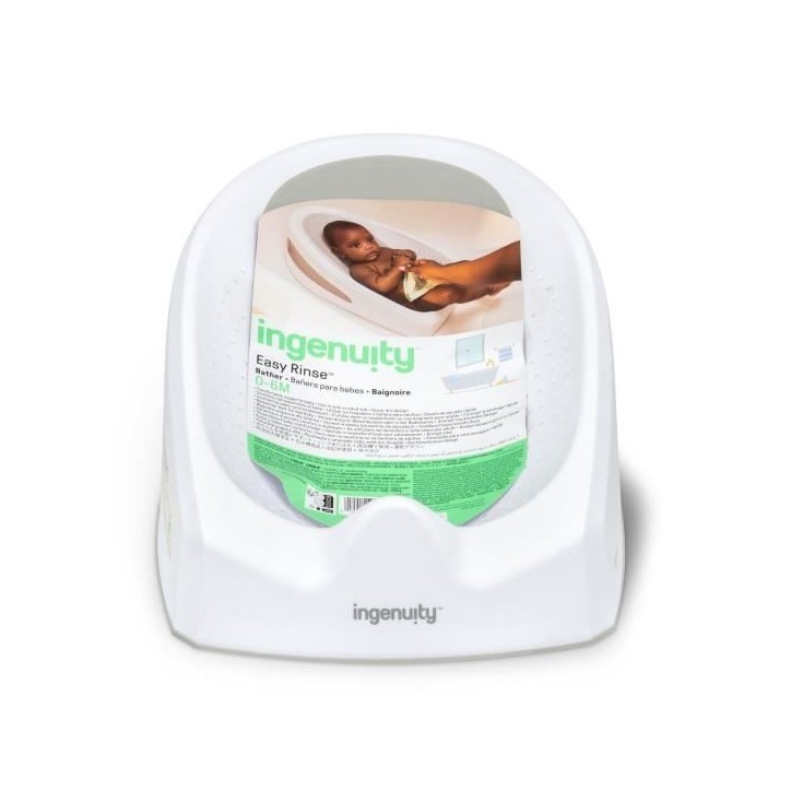 INGENUITY Transat de bain bébé antidérapant transat perforé pour laisser couler l'eau, nettoyage facile 0-6 mois INGENUITY Transat de bain bébé antidérapant transat perforé pour laisser couler l'eau, nettoyage facile 0-6 mois