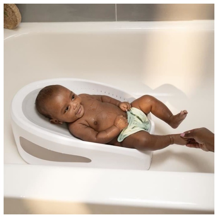 INGENUITY Transat de bain bébé antidérapant transat perforé pour laisser couler l'eau, nettoyage facile 0-6 mois INGENUITY Transat de bain bébé antidérapant transat perforé pour laisser couler l'eau, nettoyage facile 0-6 mois