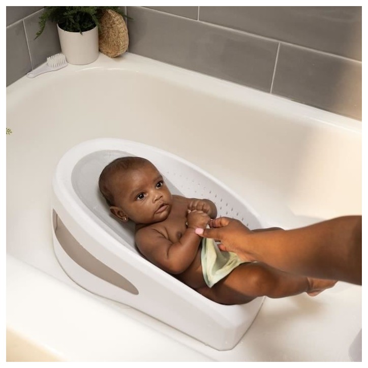 INGENUITY Transat de bain bébé antidérapant transat perforé pour laisser couler l'eau, nettoyage facile 0-6 mois INGENUITY Transat de bain bébé antidérapant transat perforé pour laisser couler l'eau, nettoyage facile 0-6 mois